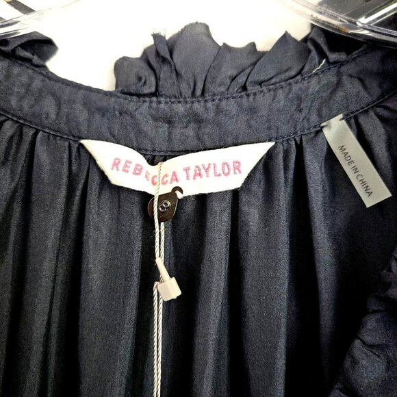 Rebecca Taylor Charcoal Gray Silk All Ruffled Dress Size 8 NEW - Picture 3 of 3